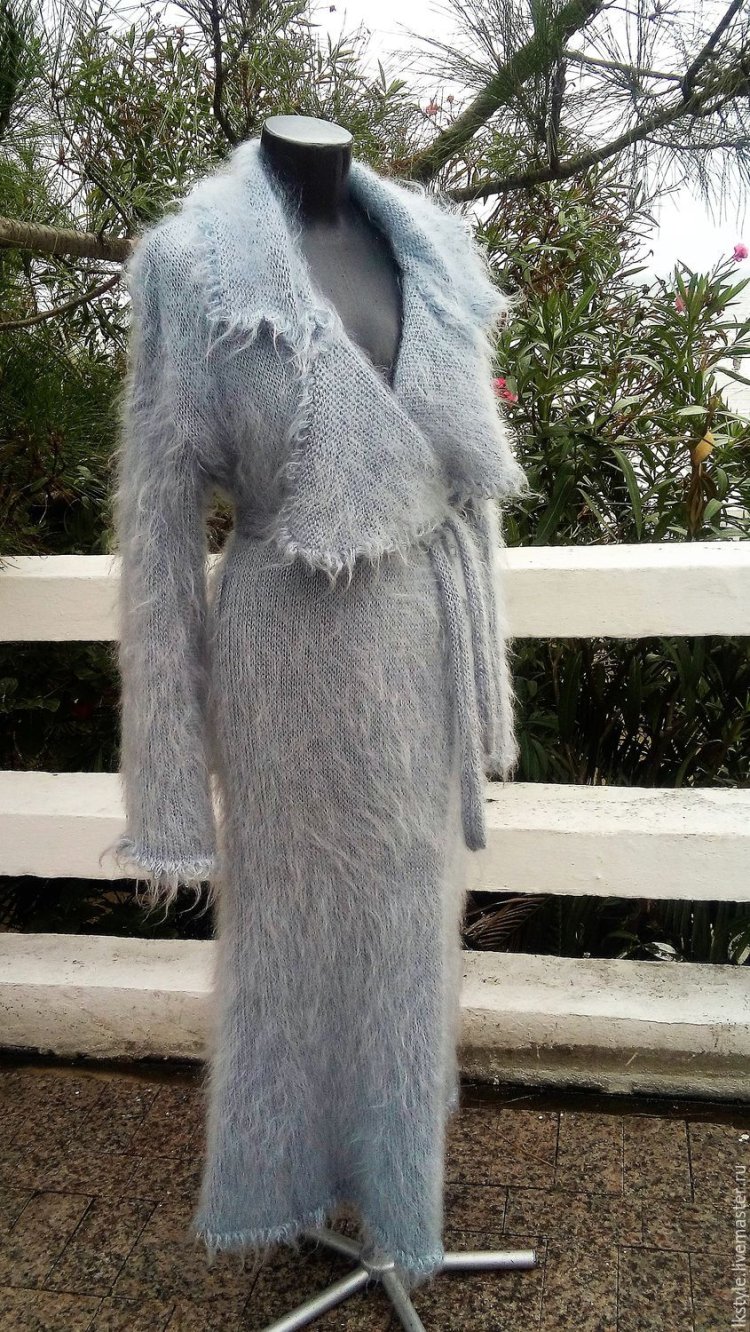 Вязаное пальто из мохера (58 фото)