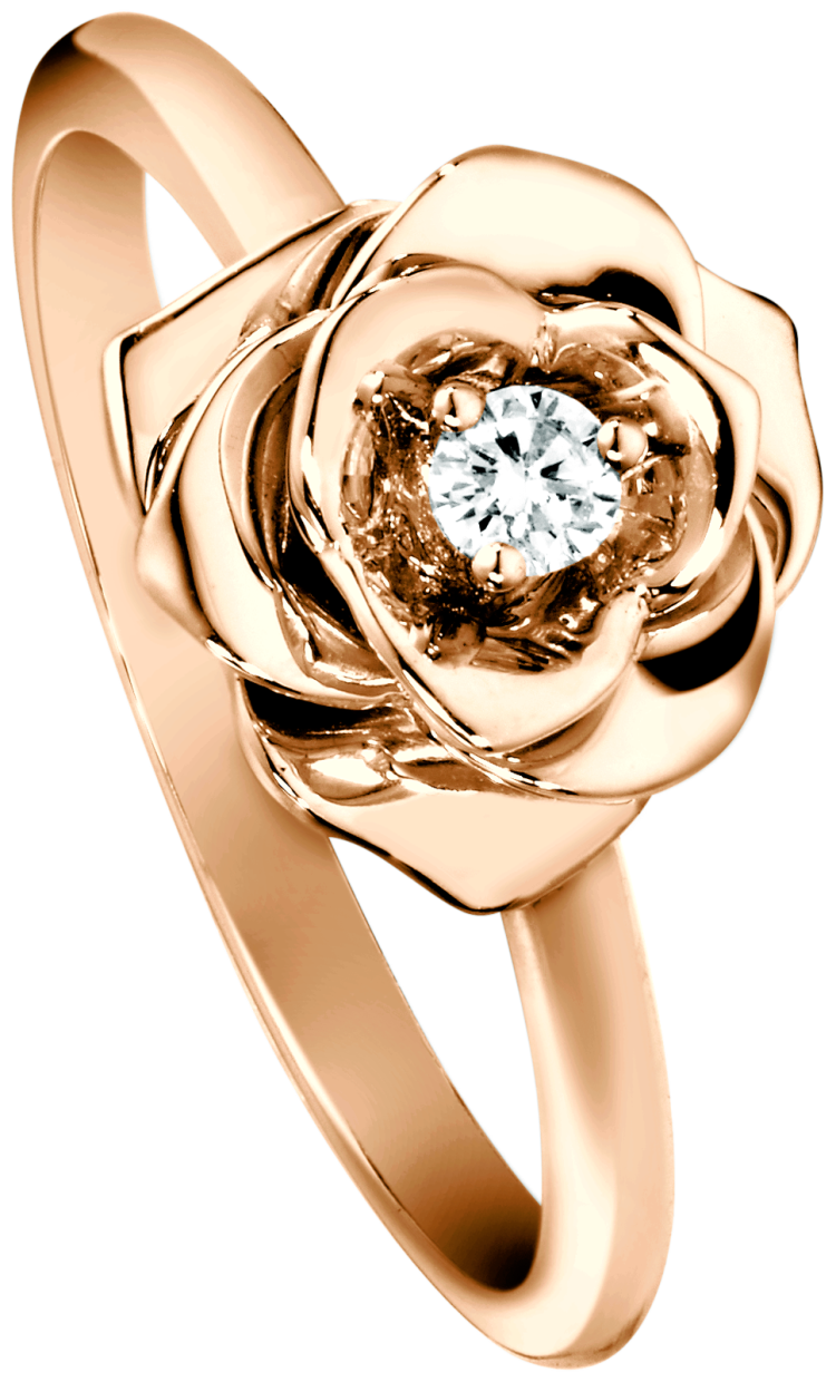 Золотое кольцо цветок с бриллиантом (69 фото)