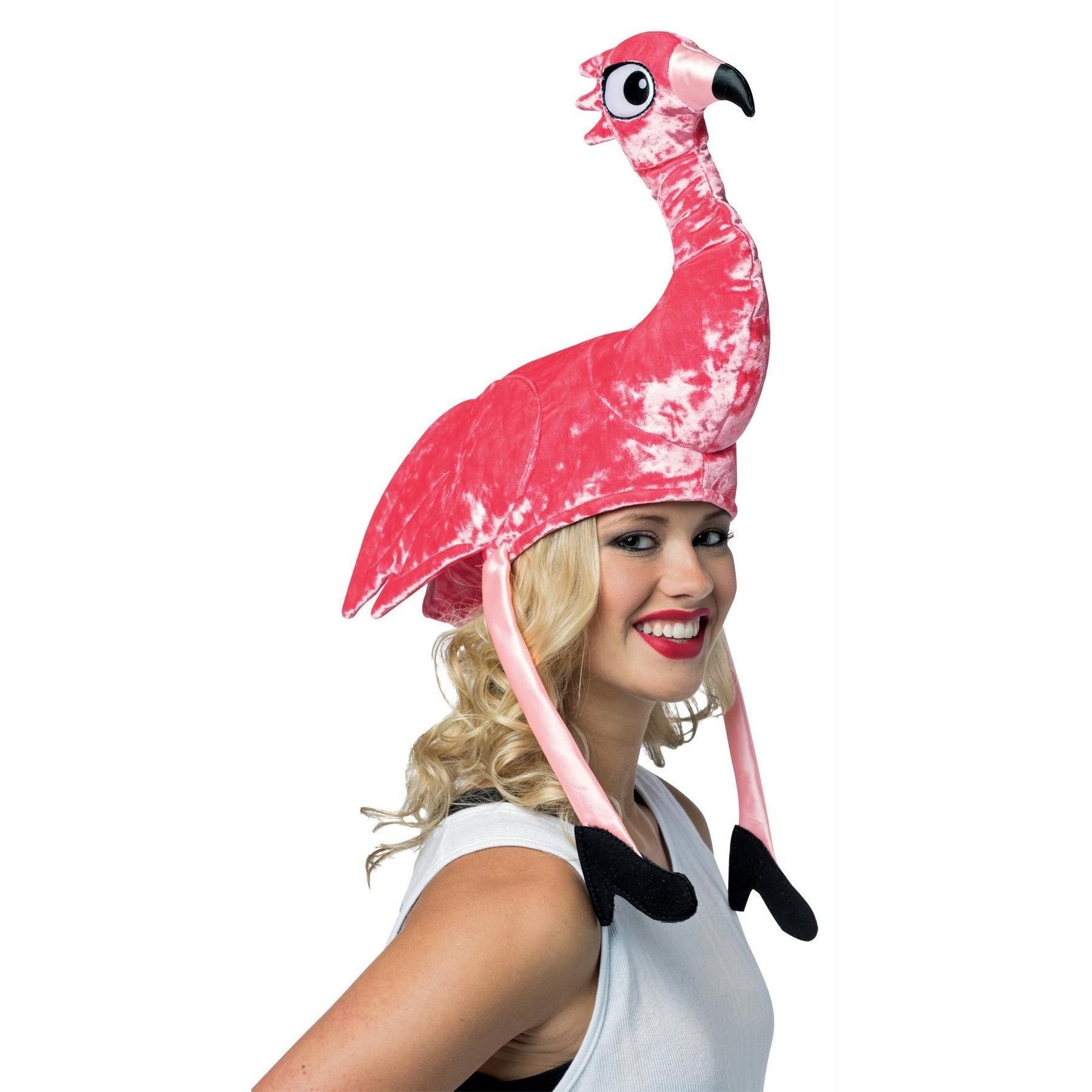 Животные шляпа. Фламинго в шляпе. Прикольные шляпки. Смешные шляпы. Костюм Фламинго.