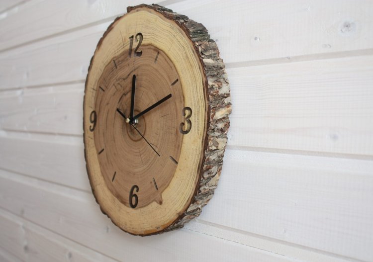 Часы из спила дерева своими руками (73 фото)
