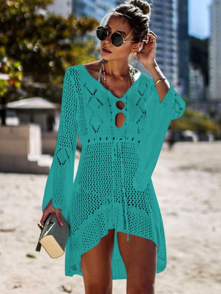 Вязаное пляжное платье (50 фото)