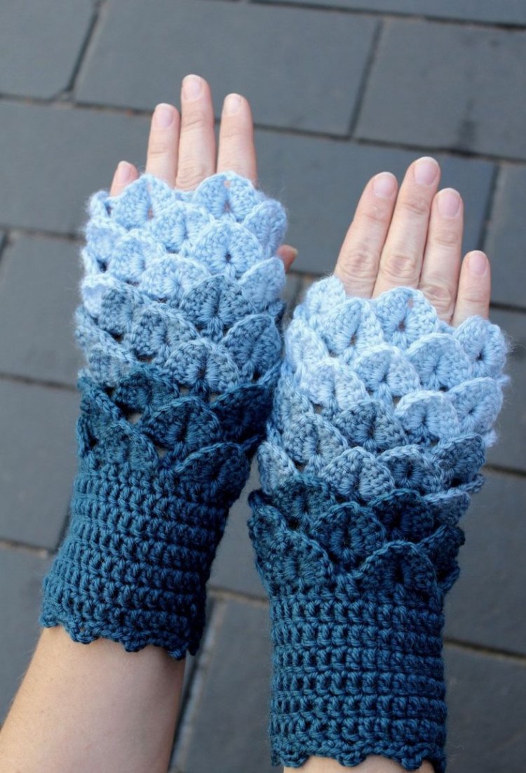 Вязаные перчатки без пальцев (56 фото)